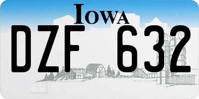 IA license plate DZF632