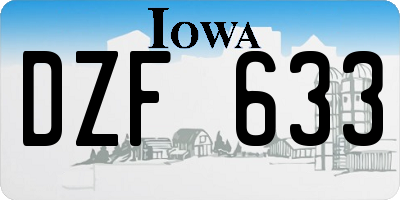 IA license plate DZF633