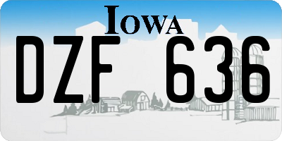 IA license plate DZF636