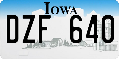 IA license plate DZF640