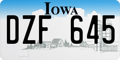 IA license plate DZF645