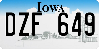 IA license plate DZF649