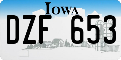 IA license plate DZF653