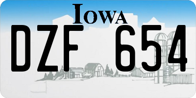 IA license plate DZF654
