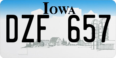 IA license plate DZF657