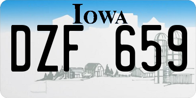 IA license plate DZF659