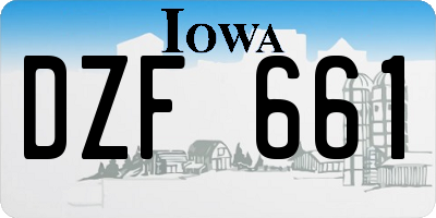IA license plate DZF661