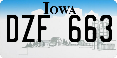 IA license plate DZF663