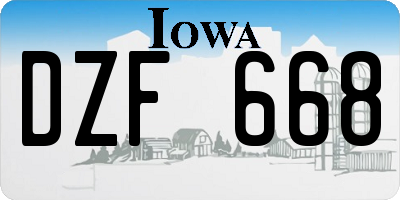 IA license plate DZF668
