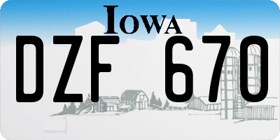 IA license plate DZF670