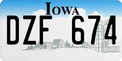 IA license plate DZF674