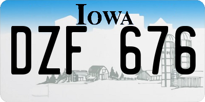 IA license plate DZF676