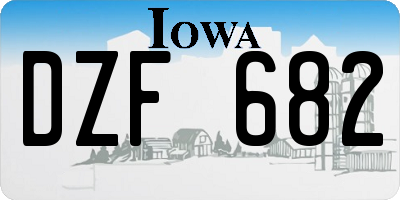 IA license plate DZF682