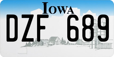 IA license plate DZF689