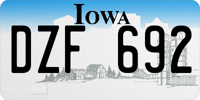 IA license plate DZF692