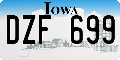 IA license plate DZF699