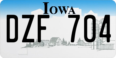 IA license plate DZF704