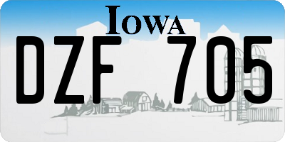 IA license plate DZF705