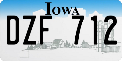 IA license plate DZF712