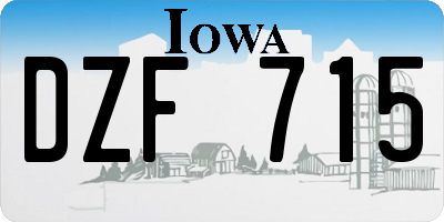 IA license plate DZF715