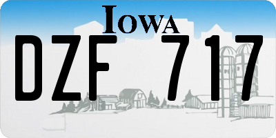 IA license plate DZF717