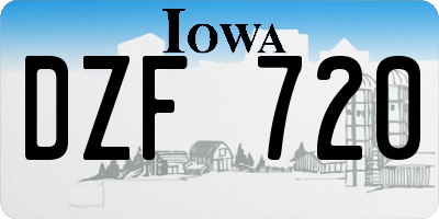 IA license plate DZF720