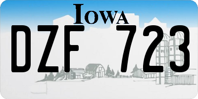 IA license plate DZF723