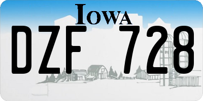 IA license plate DZF728