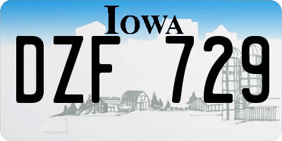 IA license plate DZF729