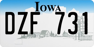 IA license plate DZF731