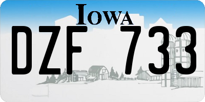 IA license plate DZF733