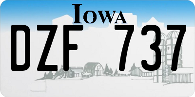 IA license plate DZF737