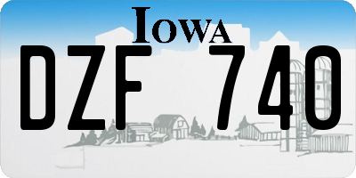 IA license plate DZF740