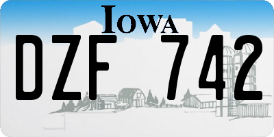IA license plate DZF742