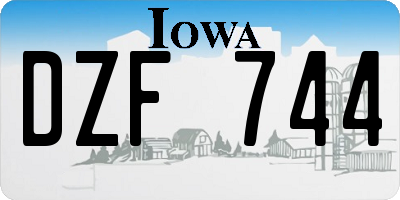 IA license plate DZF744