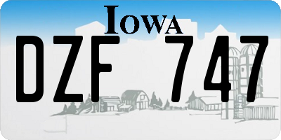IA license plate DZF747