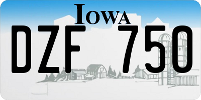 IA license plate DZF750
