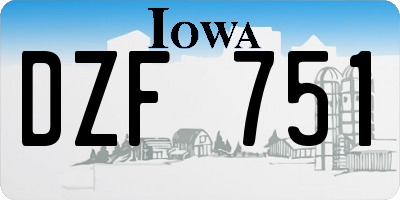 IA license plate DZF751
