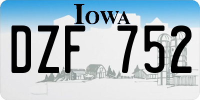IA license plate DZF752