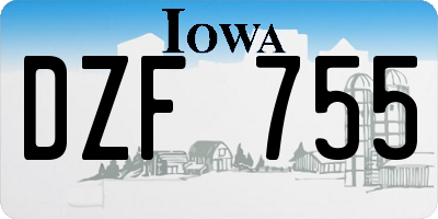 IA license plate DZF755