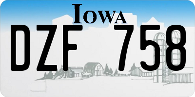 IA license plate DZF758