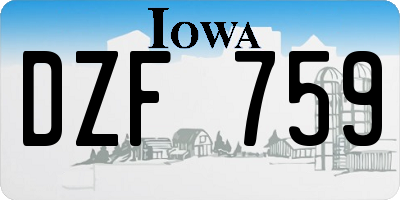 IA license plate DZF759