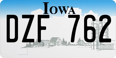IA license plate DZF762