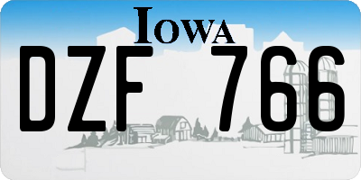IA license plate DZF766