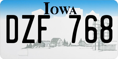 IA license plate DZF768