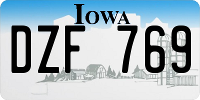 IA license plate DZF769