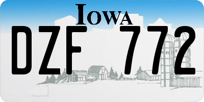 IA license plate DZF772