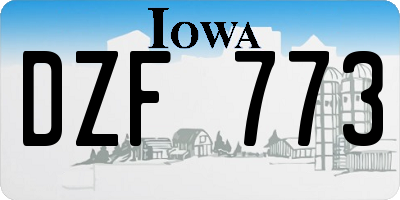 IA license plate DZF773
