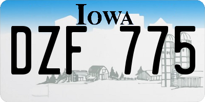 IA license plate DZF775