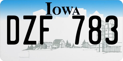 IA license plate DZF783